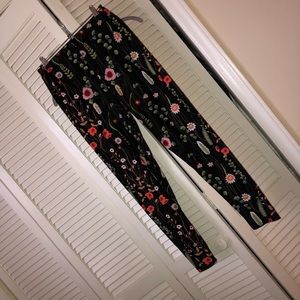 Floral black leggings